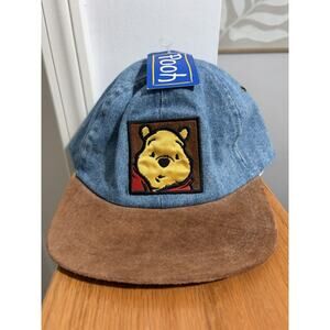 Vtg Disney Winnie The Pooh Baseball Hat Stretch Leather BNWT